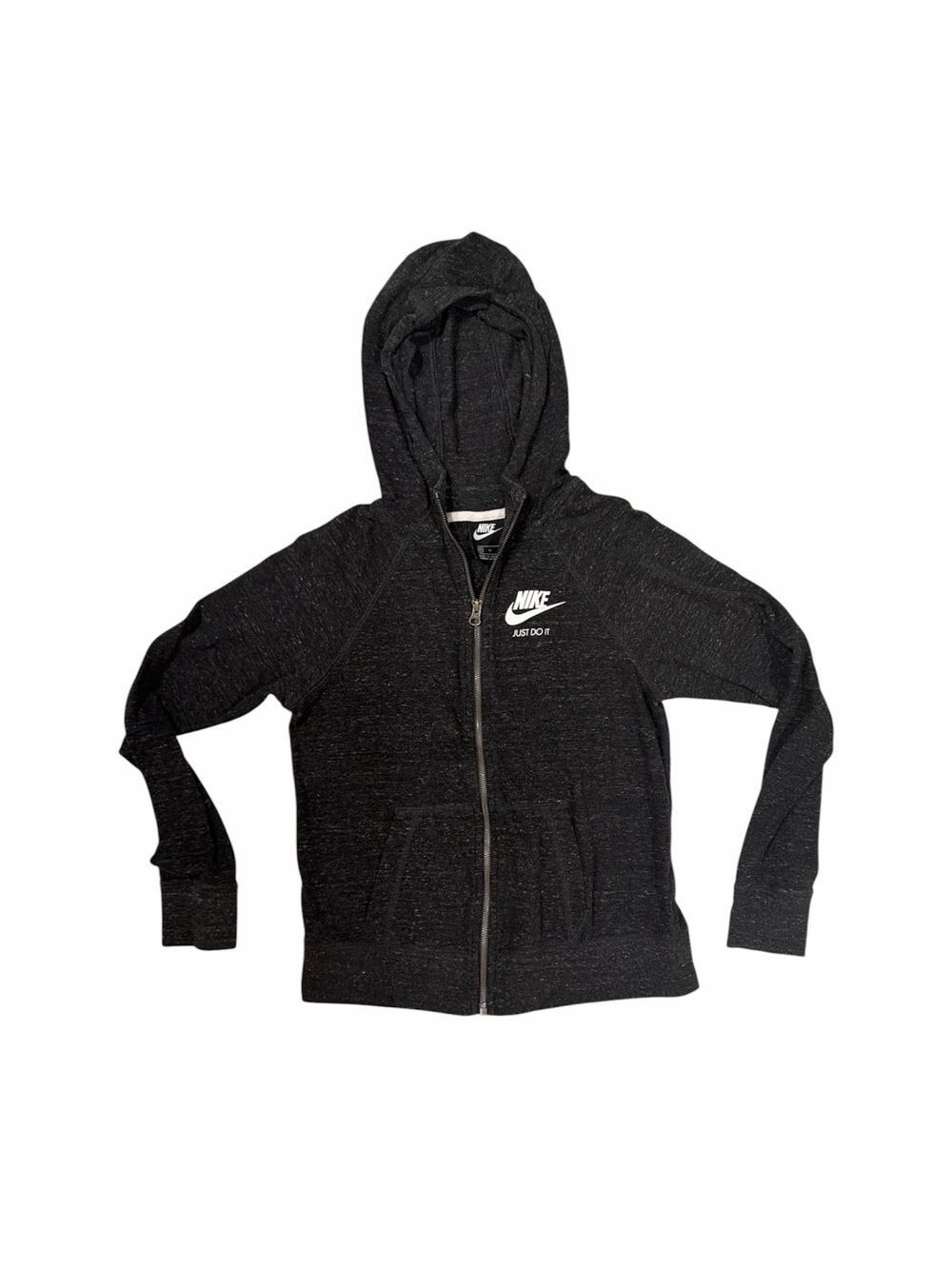 Nike Women's Black Zip-Up Hoodie - Just Do It